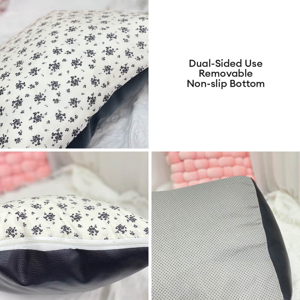 Wasserdichtes und kratzfestes Hundebett aus Kunstleder im Vintage-Stil mit Blumenmuster
