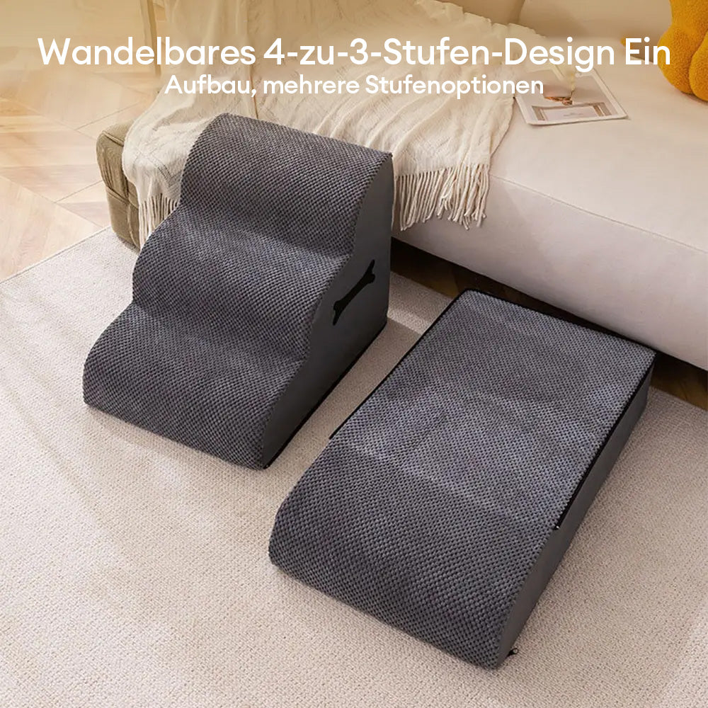 Verstellbare Hundetreppe mit rutschfester Rampe