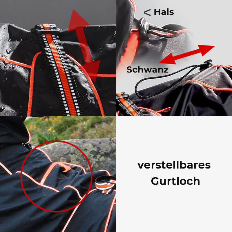 Wasserdicht Verstellbarer Hunderegenmantel Outdoor-Jacke für große Hunde