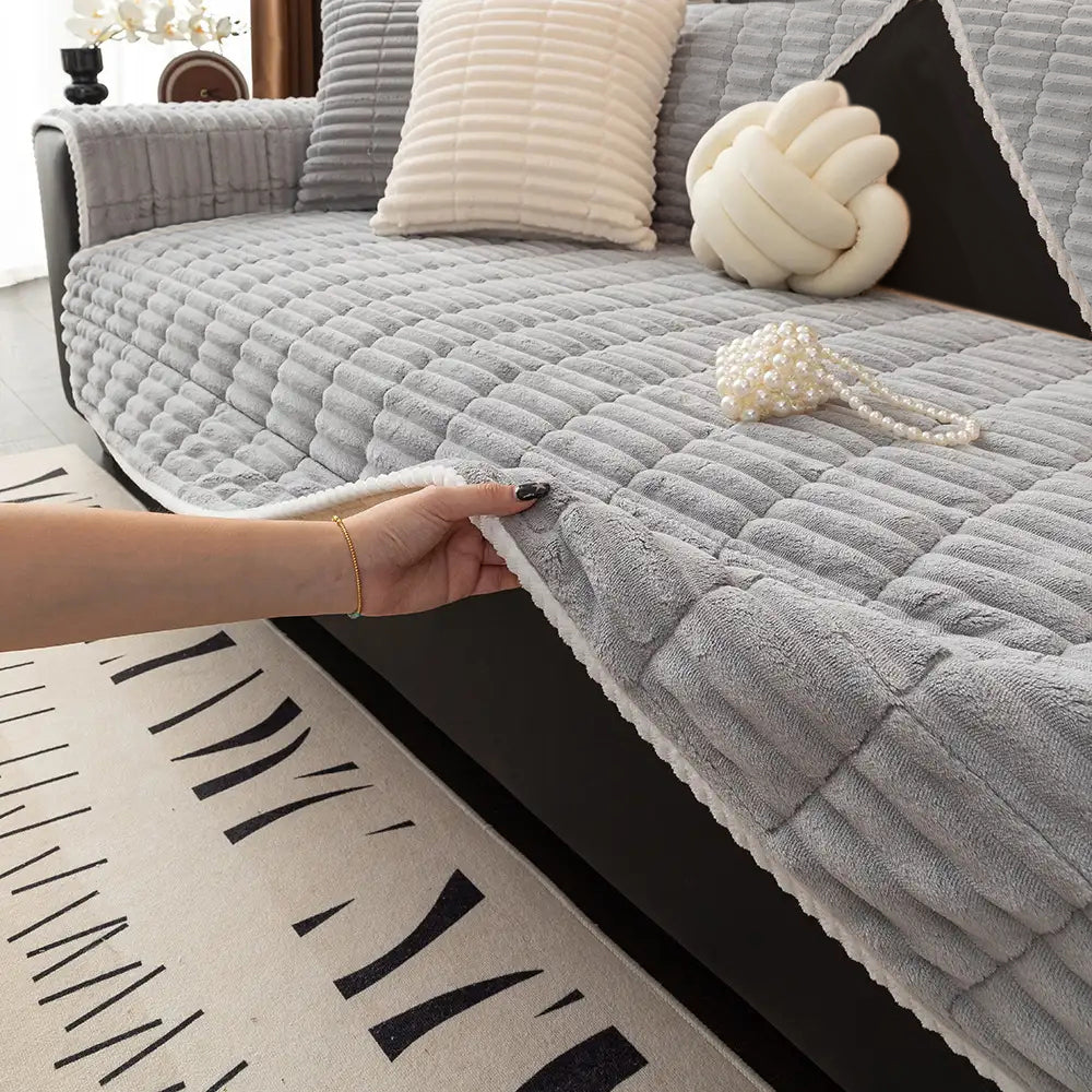 Wasserfeste gemütliche Fleece-Sofa-Schutz rutschfeste Sofabezug