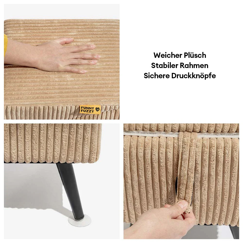 3-in-1 Bequeme, mit Cordura verstärkte Haustierrampe & Beistellhocker – StepSure