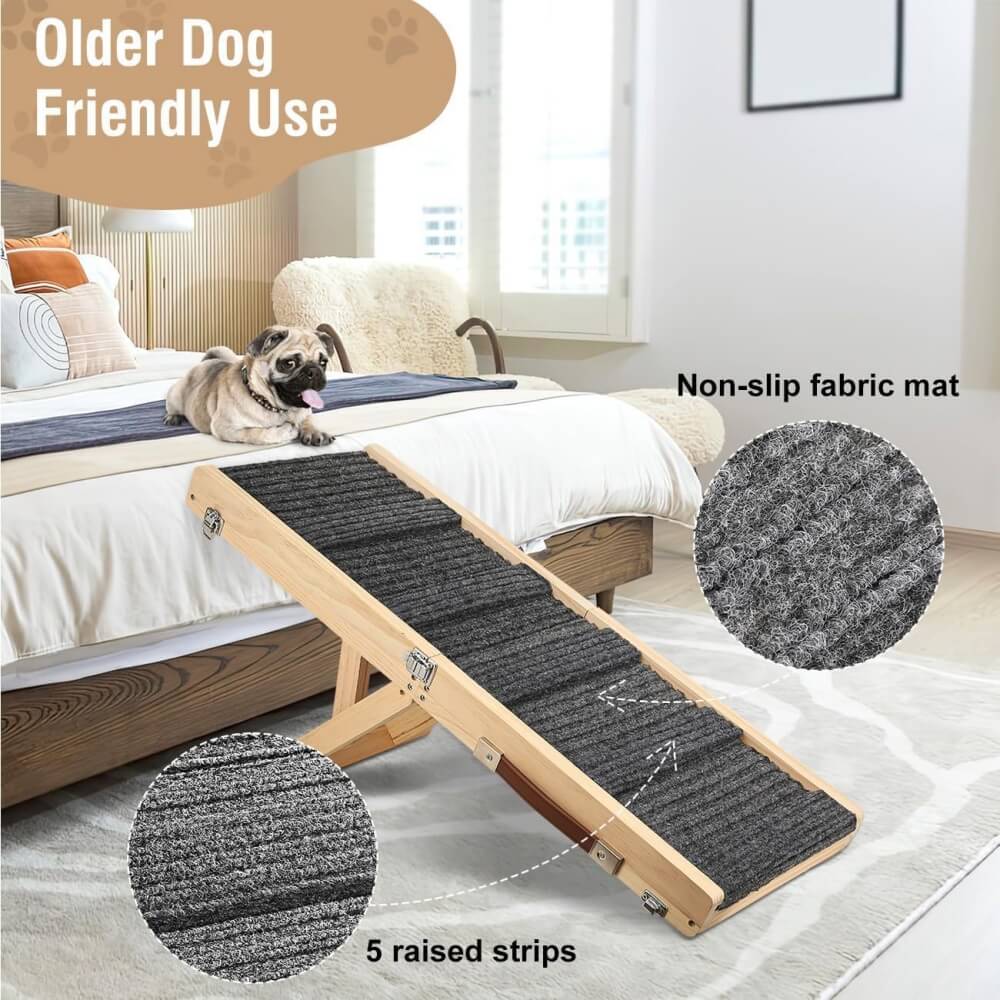 Holz-Hund Rampen 4 Stufen höhenverstellbar faltbare Hundetreppe