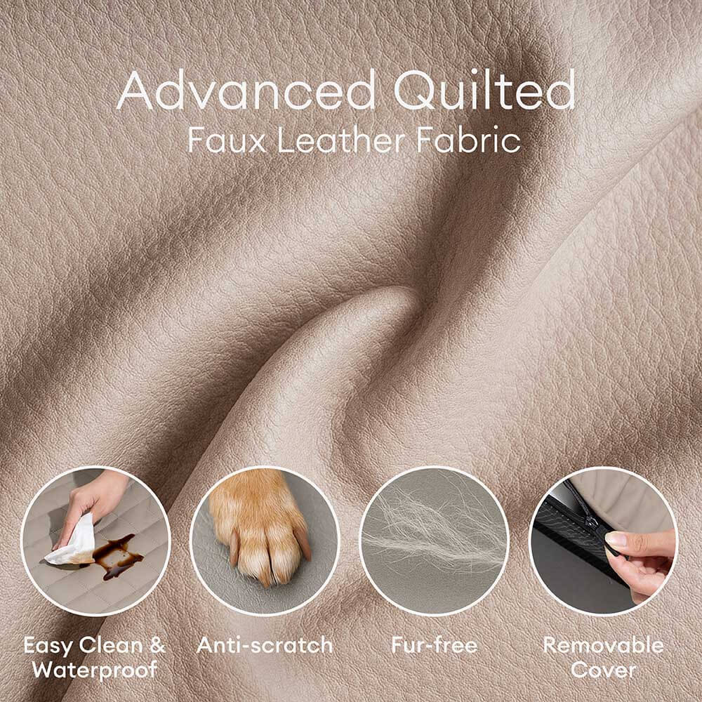 Luxe Kunstleder Faltbares Orthopädisches Großes Hundebett - Outdoor