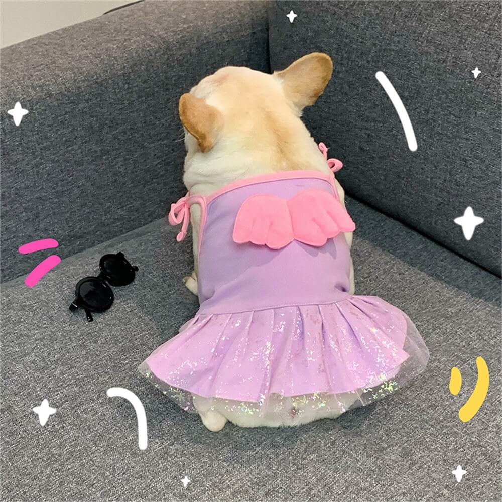 Bezauberndes Hundekleid mit Engelsflügeln