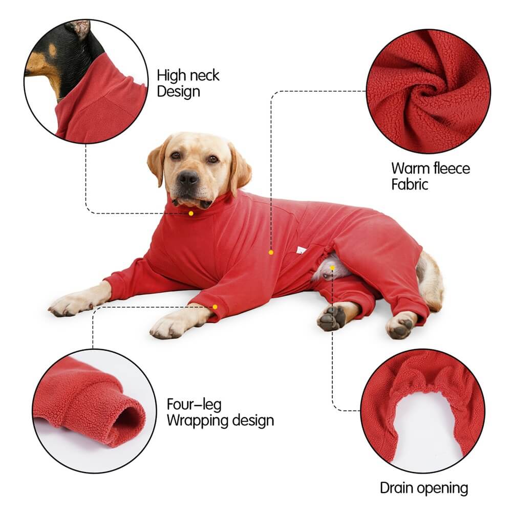 Kuscheliger Fleece-Hundepyjama – Perfekte Nachtwäsche für große Hunde