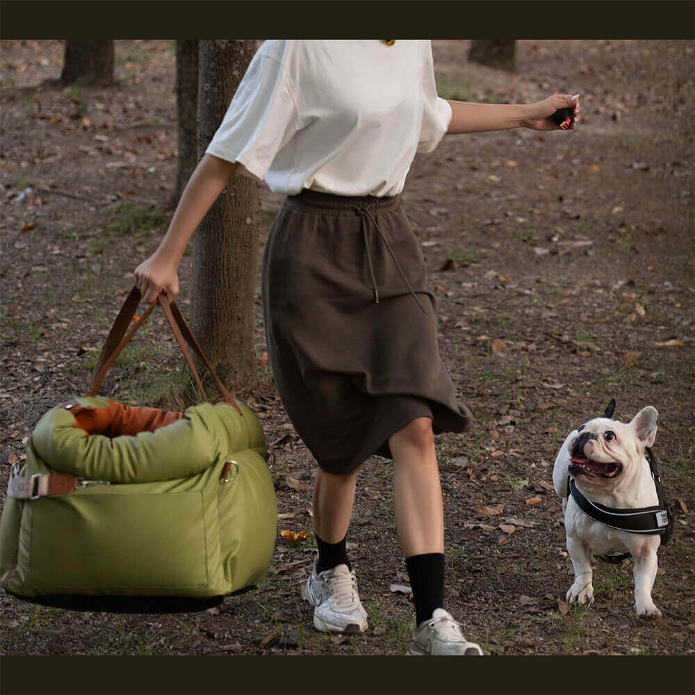 Prächtig Unterwegs Autositz Hundebett aus Kunstleder - Urban Voyager - Bündel