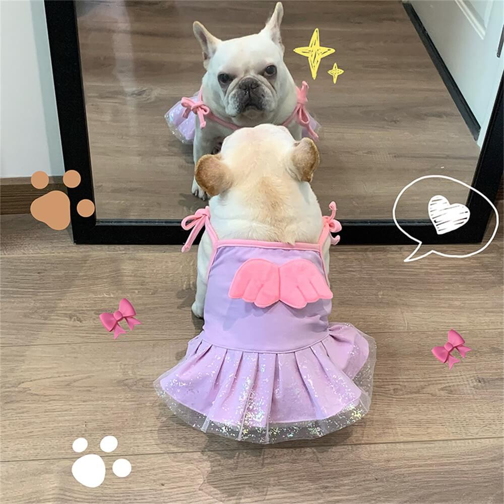 Bezauberndes Hundekleid mit Engelsflügeln