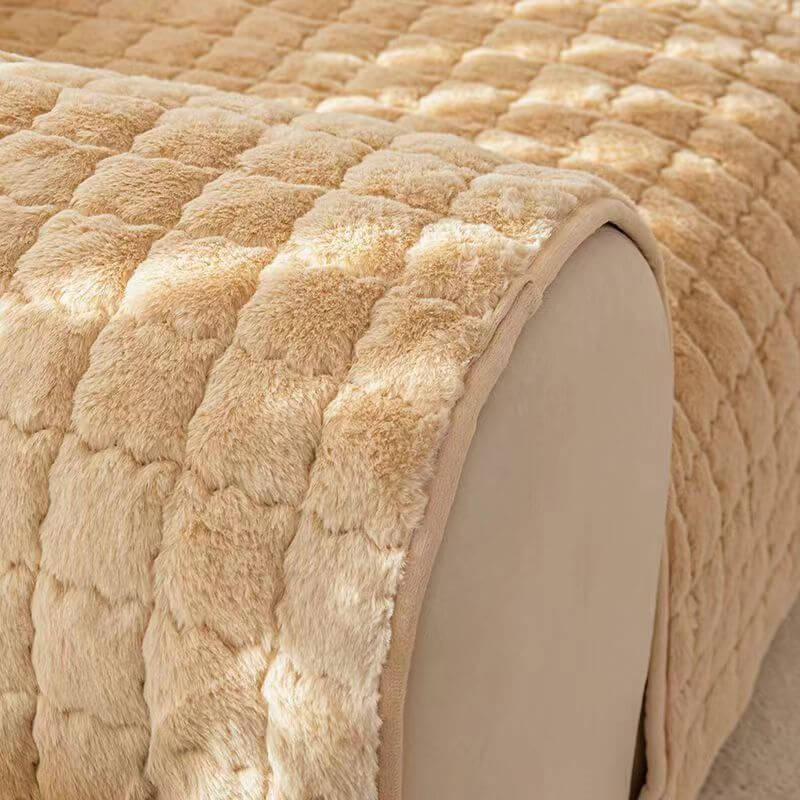 Biscuit Plush Soft Non-Slip Couch Cover