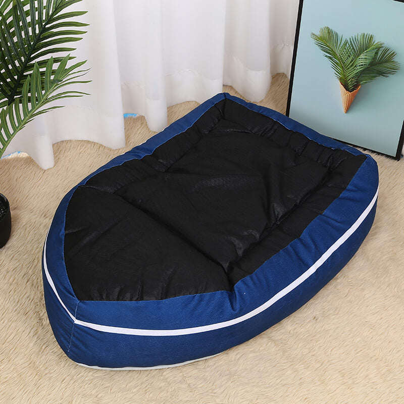 Lit pour animaux de compagnie de type bateau, grand espace, lit confortable pour chiens et chats