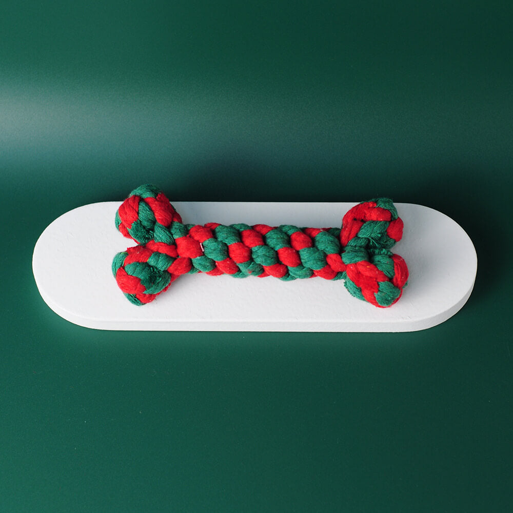 Christmas Cotton Rope Toy Chew Resistant Luxury Dog Gifts Teething Toys Set