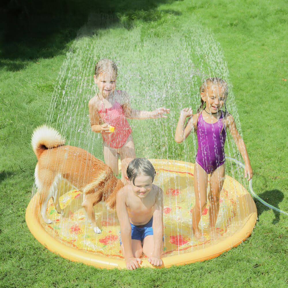 Outdoor-Wasserspielzeug Kinder Aufblasbare Splash Play Matte Hund Sprinkler Pad - Pizza