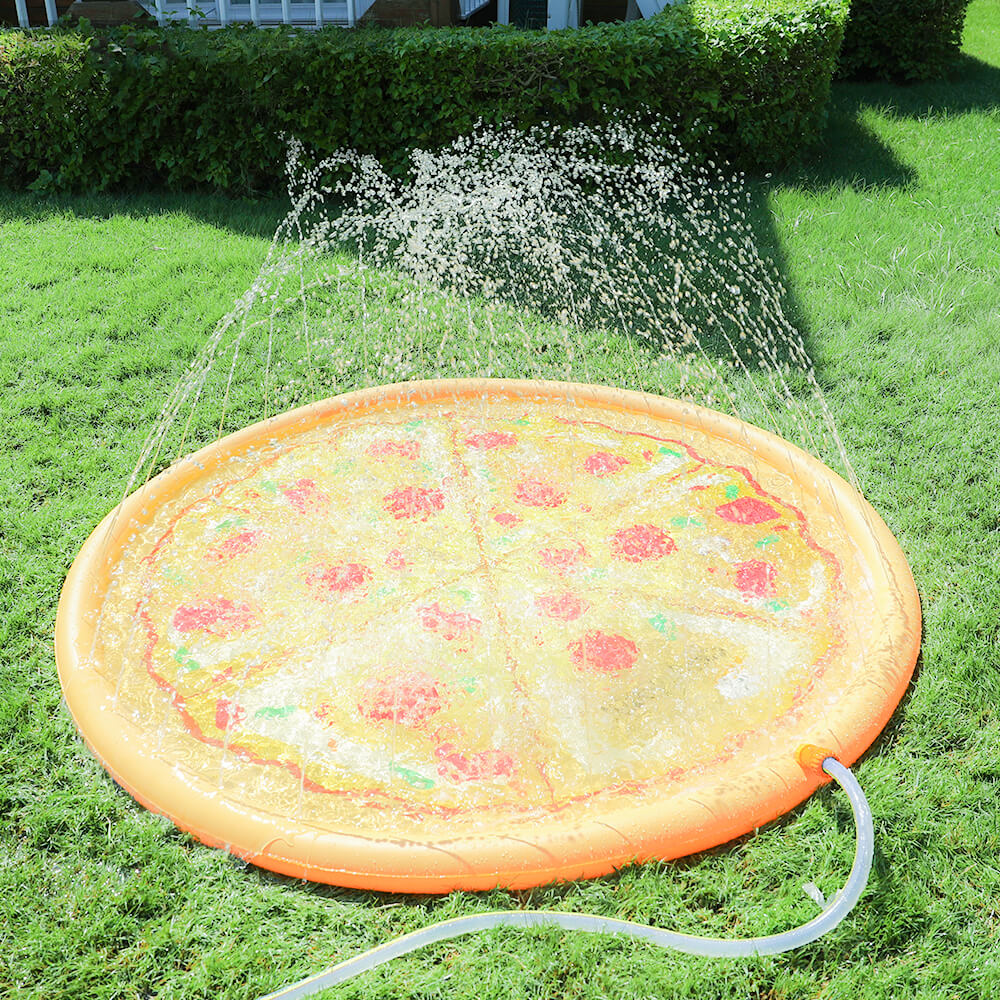 Outdoor-Wasserspielzeug Kinder Aufblasbare Splash Play Matte Hund Sprinkler Pad - Pizza