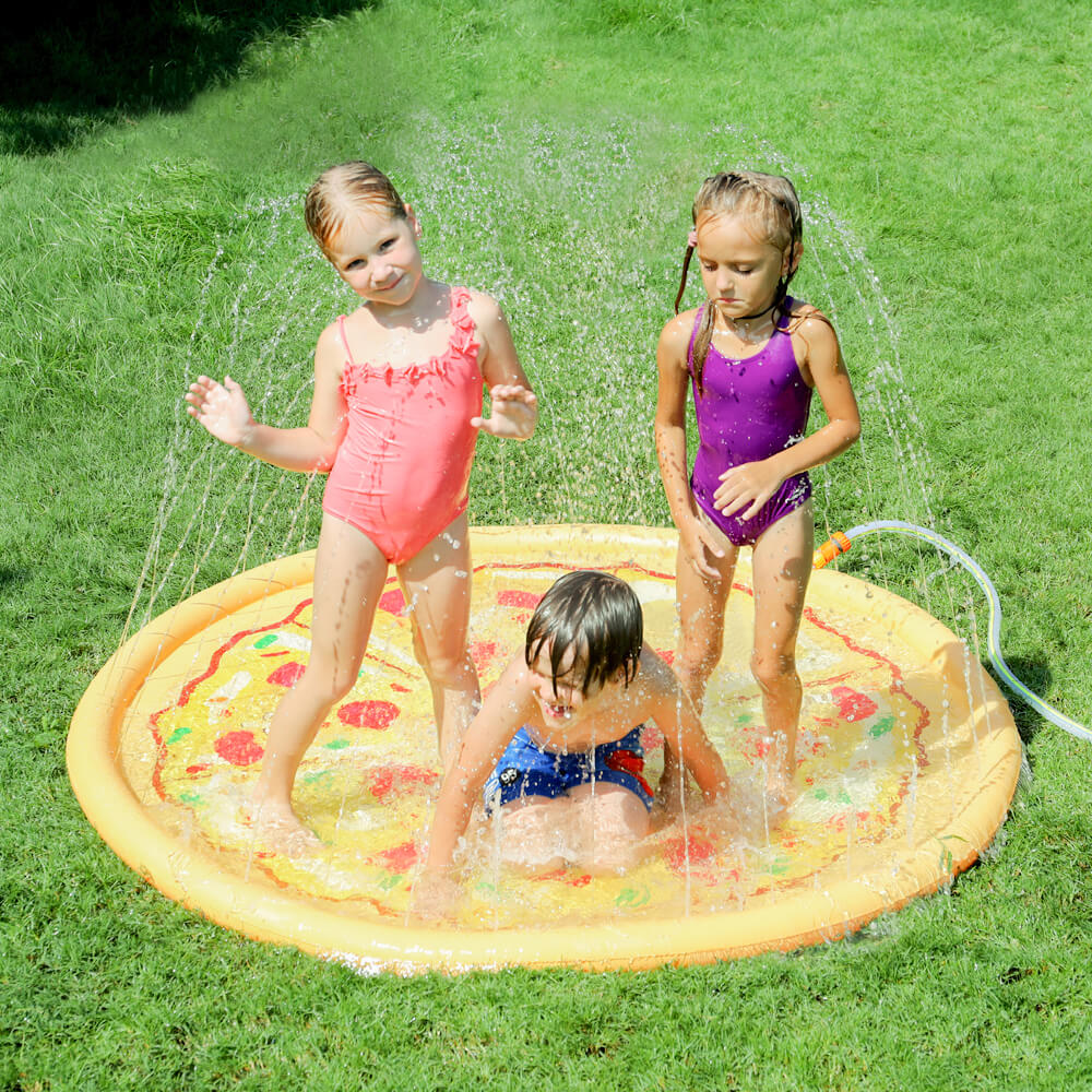 Outdoor-Wasserspielzeug Kinder Aufblasbare Splash Play Matte Hund Sprinkler Pad - Pizza