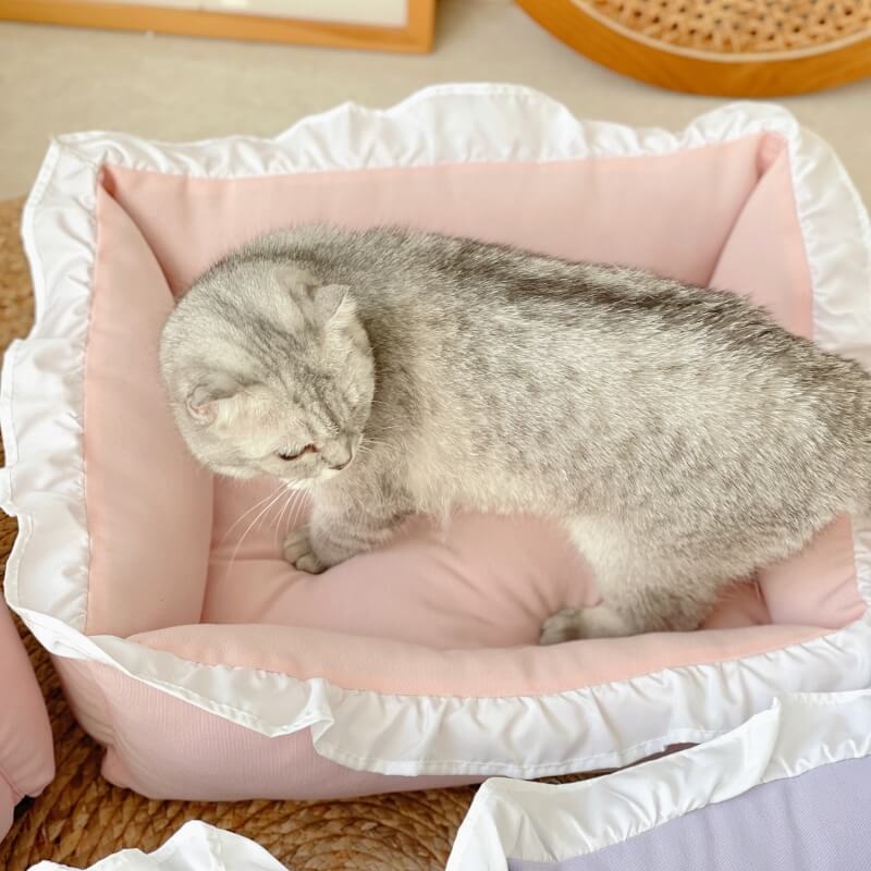 Lit doux et cireux pour animaux de compagnie, lit intégré pour chien et chat