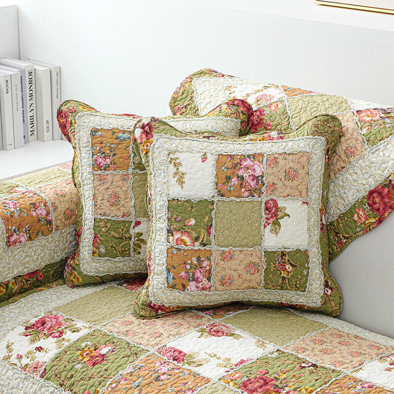 Couchbezug aus Baumwolle mit Vintage-Blumenmuster