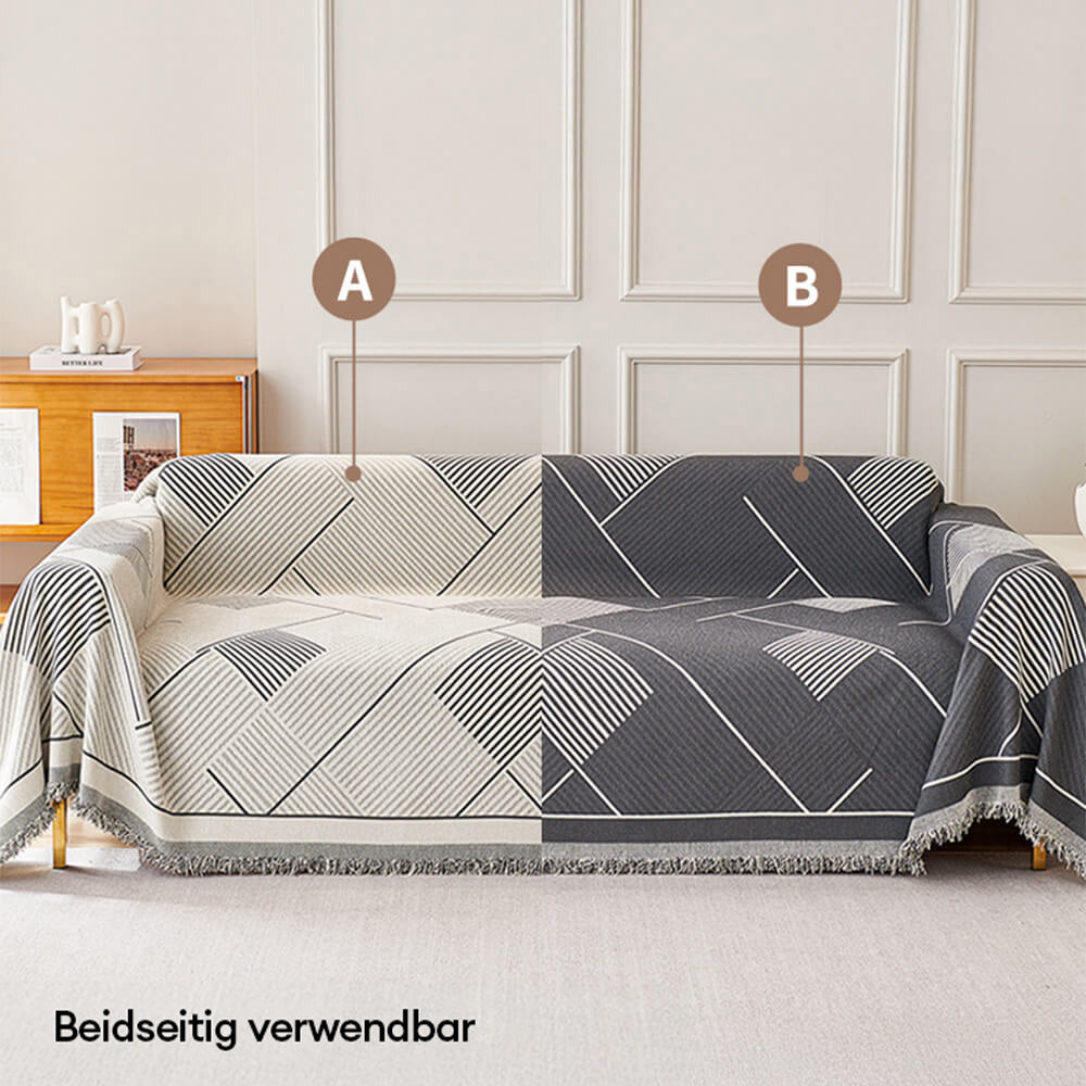 Klassisches geometrisches Muster Chenille Überwurf Sofabezug