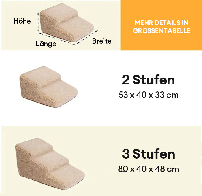 Kletterhilfe für Bett- und Couchzugang – Gelenkschutz mit weichen Hundetreppe