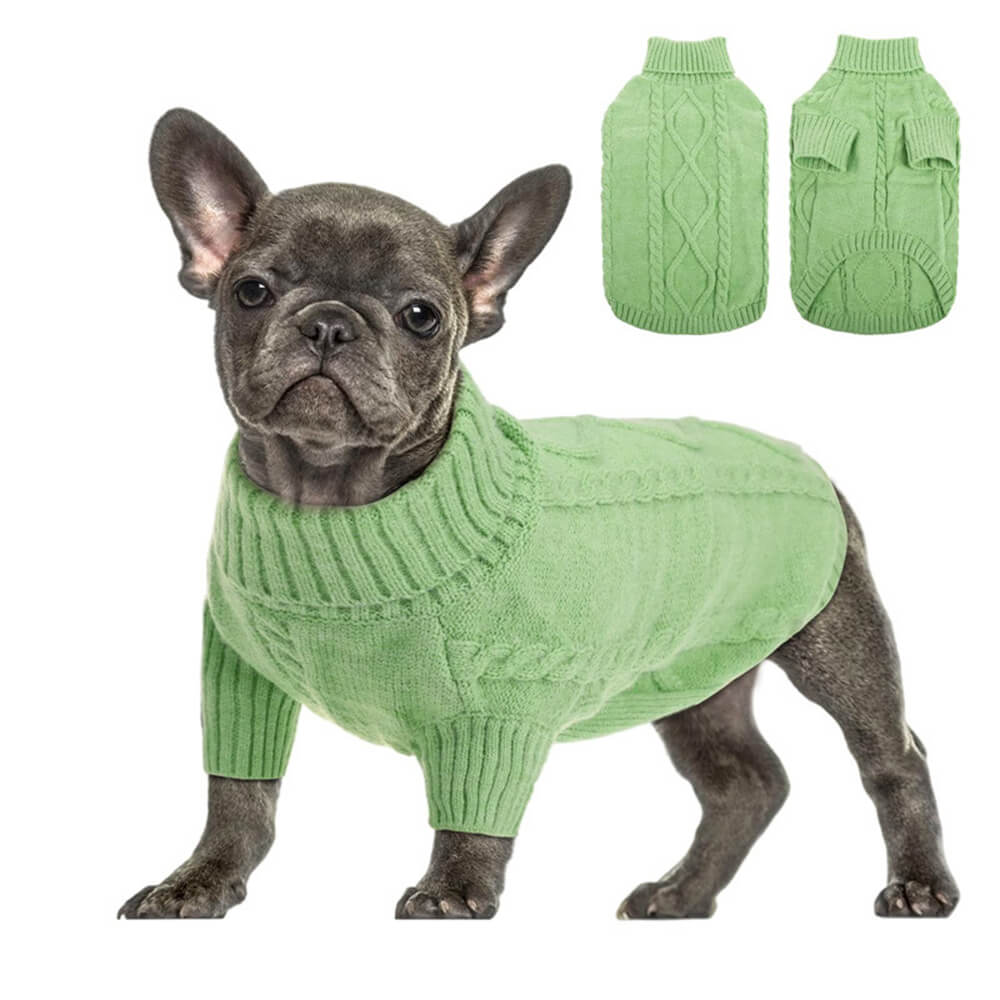 Grobstrick-Rollkragenpullover für Hunde – klassisch und gemütlich