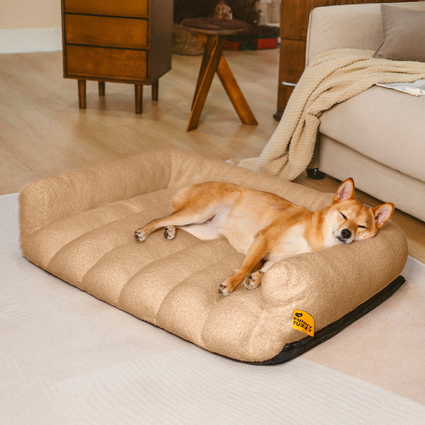 Großes Weiches Stützendes Orthopädisches Eckhundebett mit Kopfstütze - Cloudy Napper