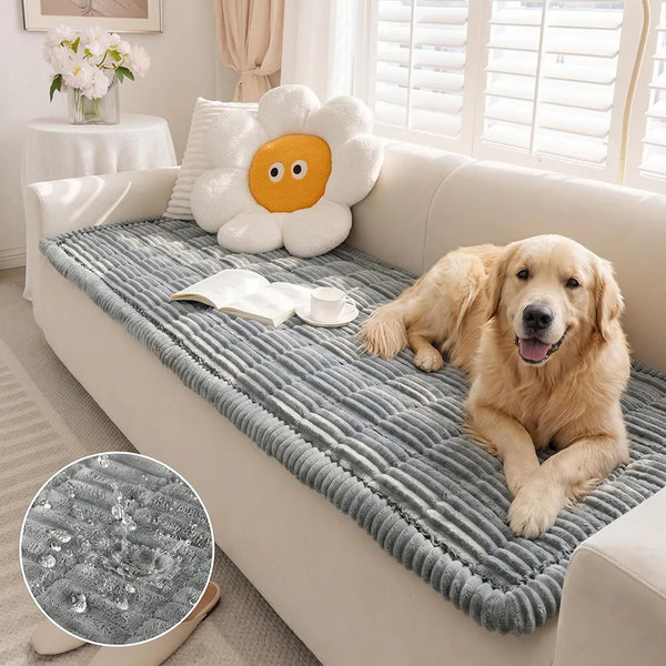 Wasserfeste weiche Flanell-Haustiermatte, atmungsaktive Hundedecke mit rutschfestem Sofabezug