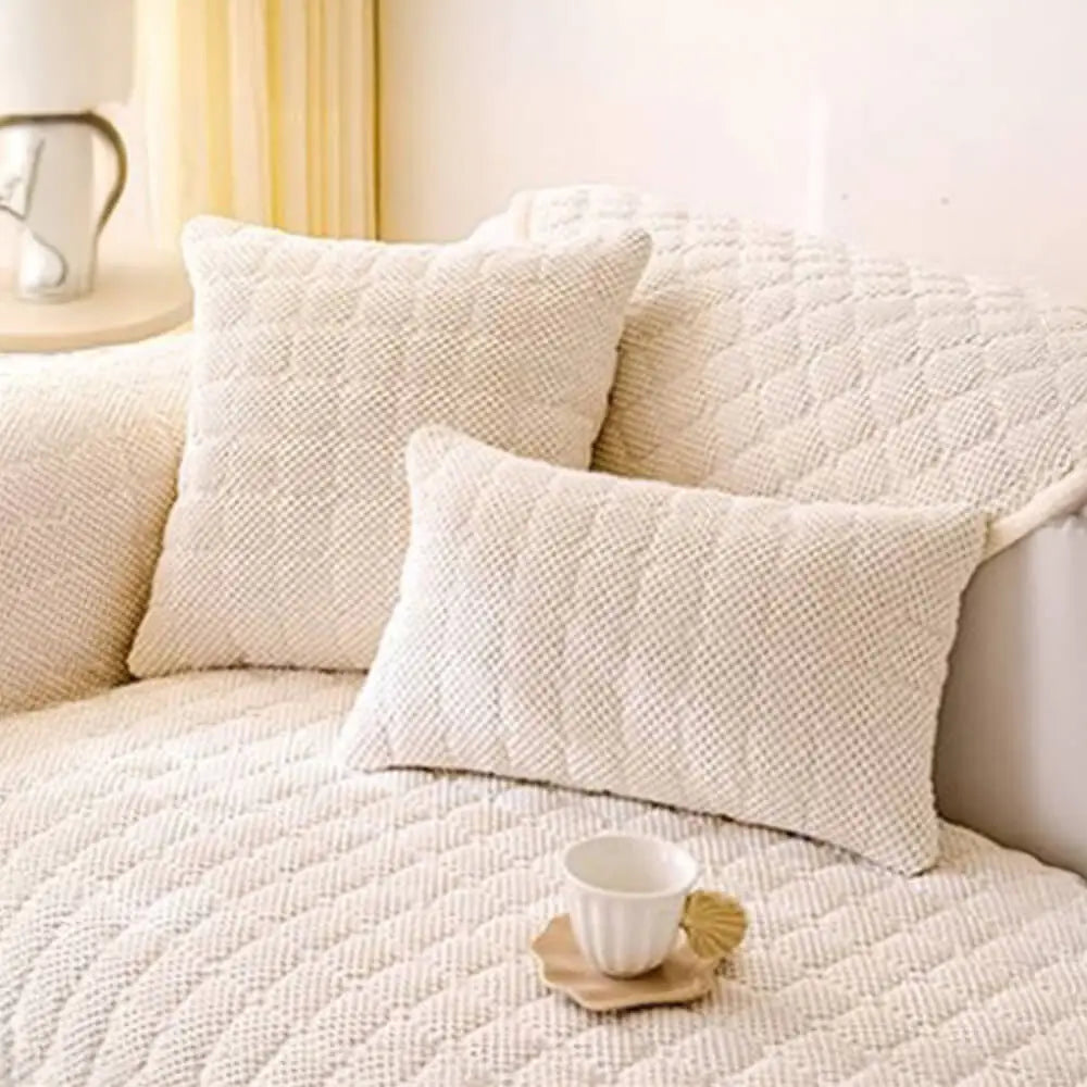 Gemütliche gesteppte Karostoff Cord-Überwurf dicke rutschfeste Couchdecke