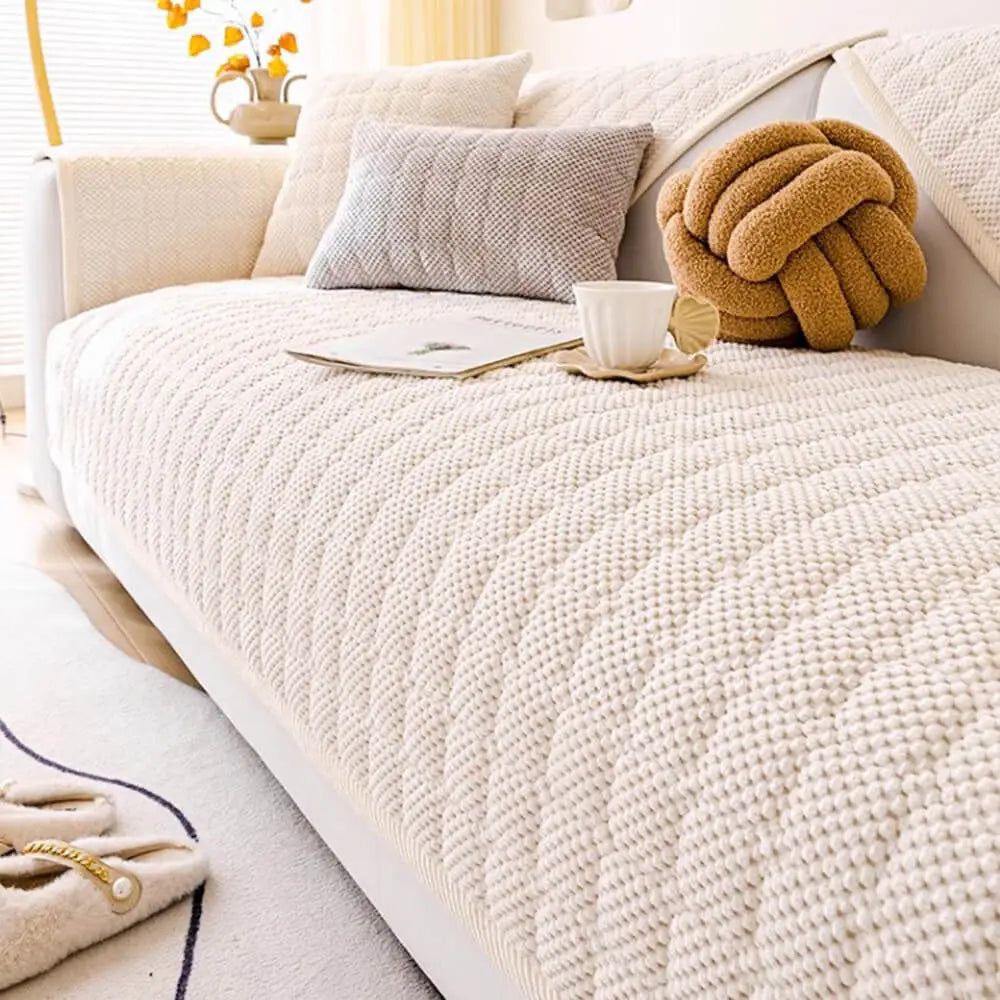 Gemütliche gesteppte Karostoff Cord-Überwurf dicke rutschfeste Couchdecke