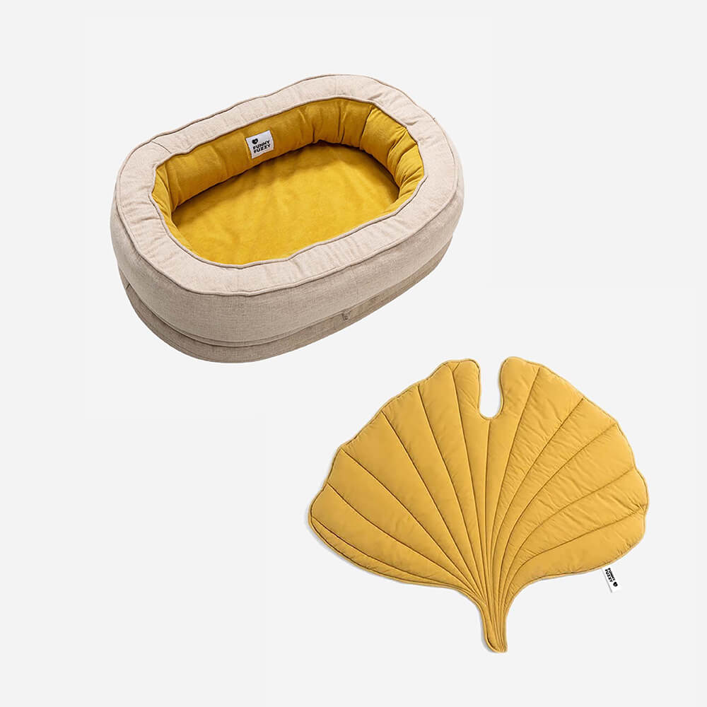 Couverture de chien de forme de feuille avec des cadeaux de luxe de chien de lit de chien de beignet